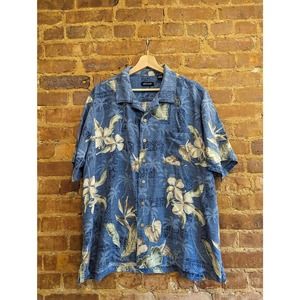 Pierre Cardin Hawaiian 100% Silk Shirt Men's XL
